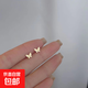 小兔子耳釘女可愛(ài)學(xué)生耳環(huán)有耳洞氣質(zhì)耳飾品 折疊蝴蝶金色