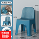 椅子塑料小凳子加厚家用椅子換鞋凳兒童靠背椅子矮凳沙發(fā)穿鞋凳 加厚大號靠背椅-北歐藍