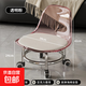 椅子萬(wàn)向輪小凳子軟座滑輪矮凳靜音兒童移動(dòng)椅子家用沙發(fā)凳圓凳 【升級加大款】櫻花粉-電鍍款
