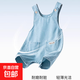 休閑嬰兒牛仔套裝春秋季哈衣新生幼兒夏裝爬服寶寶衣服背帶褲短褲 天藍色 138雙斗背帶短褲 80 （16-22斤）