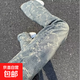 美式高街牛仔褲男秋季vibe提花潮牌水洗直筒休閑褲寬松痞帥微喇褲 淺藍色 M 建議80-100斤
