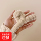 秋冬毛絨頭發(fā)抓夾女大號發(fā)量大鯊魚夾毛毛發(fā)夾后腦勺發(fā)卡夾子頭飾 毛絨抓夾-淺卡其/11cm