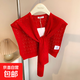 坎肩夏季薄款針織小披肩女空調房外搭氣質(zhì)假領(lǐng)搭肩圍脖配裙子保暖 kj-006正紅