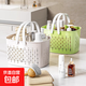 京東物流 洗澡籃子手提浴室洗漱用品置物籃塑料宿舍長(cháng)方形收納筐 奶白色手提籃子一個(gè)