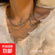 辣妹甜酷抽拉蝴蝶項鏈女一款四戴立體蝴蝶毛衣鏈設(shè)計感流蘇鎖骨鏈 星星滿鉆雙層項鏈