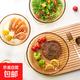 玻璃鮑魚(yú)盤(pán)子 高硼硅耐高溫可微波可冷藏 餐具披薩蒸蛋盤(pán)涼菜湯盤(pán) 大號9英寸 4只裝