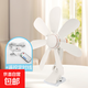 祥瓏小型夾式小風(fēng)扇床上學(xué)生宿舍床頭風(fēng)扇辦公室家用床上電風(fēng)扇電扇 米白七葉夾扇（升級款）+遙控定時(shí)線(xiàn)