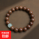 天然金絲楠檀木質(zhì)手持鏈念佛珠串DIY男女士盤(pán)文玩運轉復古國潮風(fēng) 金絲檀10mm玉石款1串
