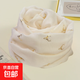 春秋時(shí)尚米白色絲巾女百搭長(cháng)圍脖冬季保暖薄披肩棉麻圍巾 米色