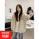連帽衛衣女秋冬款2025新款純棉韓系拉鏈開(kāi)衫小個(gè)子長(cháng)袖外套上衣潮 花灰色 M