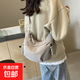 新款2025ins日系餃子包女休閑百搭少女斜挎包純色上課通勤單肩包 灰色-潤嘉/百嘉6013 潤嘉/百嘉6013