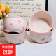粉藍蝴蝶結陶瓷碗家用吃飯碗ins高顏值釉下彩餐具甜品碗湯碗面碗 蝴蝶結4.5英寸碗4個(gè)