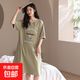 100%純棉睡裙女款夏季短袖女大童初中生女孩2025新款高中生睡衣 6361純棉睡裙女 XL 120斤-140斤