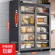 家用鋼制陽(yáng)臺柜靠墻一體側邊儲物柜落地防水防曬收納柜雜物置物架 對開(kāi)門(mén)6層1000*420*1740灰色
