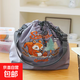 日系卡通刺繡尼龍防水手提束口大容量便當盒 深紫色松鼠【午餐束口包】/ 均碼