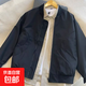 美式cleanfit飛行夾克男士春秋穿搭立領(lǐng)棒球服哈靈頓男外套 J0799 黑色 XL （140-165斤）