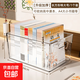 桌面收納盒子亞克力透明書(shū)本零食護膚品雜物籃桌上化妝品置物架子 特大號提手款【34*24*14cm】