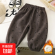 兒童加絨褲加厚褲子女童冬季新款男童保暖褲寶寶外穿衛褲童褲189 羊駝絨-棕色 未來(lái)童褲子 90 #適合80-cm