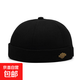 新款瓜皮帽韓版街頭無(wú)檐帽ins個(gè)性時(shí)尚簡(jiǎn)約寸頭帽戶(hù)外遮陽(yáng)防曬帽 黑色 可調節