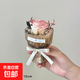 迷你口袋見面小花束玫瑰向日葵永生花仿真花伴手禮生日女神節(jié)禮物 小花束-棕色+粉玫瑰 1支