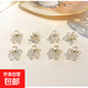 可愛(ài)水鉆花朵小發(fā)夾甜美劉海前額小抓夾側(cè)邊夾發(fā)飾發(fā)卡小夾子頭飾 2#透明色/1只