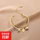 高級感雙層疊戴仿珍珠手鏈小眾設計字母簡(jiǎn)約冷淡風(fēng)金屬愛(ài)心手飾女 金色多層愛(ài)心手鏈【1條裝】