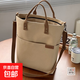 原創(chuàng  )設計歐式拉鏈通勤加厚帆布托特包休閑文藝學(xué)生單肩手提斜挎包 卡其色