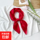 新款多巴胺色絲巾女純色小方巾歐美仿絲小絲巾領(lǐng)巾發(fā)帶工廠(chǎng)批發(fā) L7341-紅色