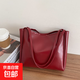 秋大包包女2026新款潮洋氣托特包簡(jiǎn)約氣質(zhì)大容量單肩包休閑斜挎包 紅色