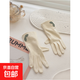 防曬手套女士薄款夏天棉布司機觸屏短款季開(kāi)車(chē)騎行 小樹(shù)葉米色 均碼