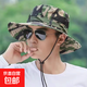 男士釣魚(yú)帽大檐夏季防曬休閑太陽(yáng)帽可折疊迷彩帽戶(hù)外工作大檐帽子 防曬帽-藏青色-1個(gè)