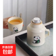 米黃汝窯陶瓷喝水壺泡茶壺悶茶壺仿暖水壺大容量帶杯子開(kāi)片可養 熊貓抱竹水壺套裝 1個(gè)