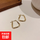 銀針歐美時(shí)尚幾何麻花耳圈簡(jiǎn)約金屬耳環(huán)小眾個(gè)性潮氣質(zhì)耳飾女 15#耳扣-金色幾何（真金電鍍）