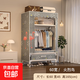 簡(jiǎn)易衣柜加粗鋼管家用布藝衣柜出租房宿舍臥室大容量防塵收納衣櫥 60CM火烈鳥(niǎo)（升級加厚卡套）