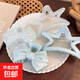 法式甜心奶油藍色蝴蝶結五角星抓夾少女發(fā)抓盤(pán)發(fā)鯊魚(yú)夾后腦勺發(fā)飾 蝴蝶結+海星抓夾4件套