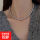 大地溪灰珍珠項鏈清新甜美輕奢少女鏈時(shí)尚毛衣鏈秋冬女氛圍感 大地溪灰6mm+元寶扣（43cm）