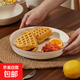 歐式高級陶瓷盤圓形加厚深盤復(fù)古簡約餐具 純白福線-8英寸飯盤1個裝