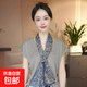 復(fù)古文藝西麗紗長條小絲巾韓系百搭時尚小眾領(lǐng)巾薄款絲帶護(hù)頸圍巾 XLS002-藍(lán)色腰果