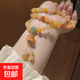 復古精致鈴蘭花紅色金絲玉彩色串珠手串女一款兩戴多層手鏈女 紅色金絲玉彩色串珠