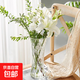 富貴竹玻璃花瓶六角客廳水養(yǎng)插花水培百合花瓶大號擺件花瓶居家 25高六角花瓶郁金香款1個