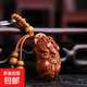 桃木鑰匙扣雙貔貅汽車鑰匙扣掛件鑰匙鏈禮品 單貔貅 浮雕 84*38*10mm