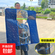 冬季電動(dòng)摩托車(chē)前擋風(fēng)板踏板電瓶車(chē)防風(fēng)被高清透明擋雨罩四季通用 【藍色擋風(fēng)板】帶防飄綁帶