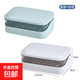 翻蓋肥皂盒創(chuàng  )意瀝水免打孔帶蓋衛生間家用浴室香皂盒洗衣皂盒皂架 藍色雙層1個(gè)白色雙層1個(gè)