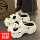 2025洞洞鞋女DIY透氣拖鞋女涼鞋韓版防滑厚底涼拖鞋包頭沙灘拖鞋 TT白色厚底4CM洞洞鞋(大狗頭) 38-39 適合37-38