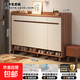 實(shí)木鞋柜家用門(mén)口入戶(hù)玄關(guān)柜新款2025儲物柜大容量收納柜一體鞋架 【四門(mén)四抽】煙霞雪松木+白色140