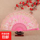表演扇子中國風(fēng)古風(fēng)扇子旗袍扇子女士折扇舞蹈扇婚慶用扇 粉色夕顏