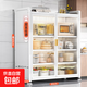 家用鋼制陽(yáng)臺柜靠墻一體側邊儲物柜落地防水防曬收納柜雜物置物架 對開(kāi)門(mén)5層800*420*1430白色