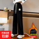 女童褲子2025新款春秋休閑褲女大童直筒褲兒童加絨闊腿褲春秋長(cháng)褲 RWC-RK221【黑色】加絨款 160