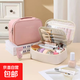 高顏值收納包大容量多層區域收納洗漱品高級感新款PU皮防水化妝包 1個(gè)裝粉色【PU皮防水化妝包】