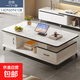 茶幾客廳家用茶桌鋼化玻璃茶臺小戶(hù)型簡(jiǎn)易桌子簡(jiǎn)約現代陽(yáng)臺小茶幾 【一柜一抽】白大理石紋140*60cm